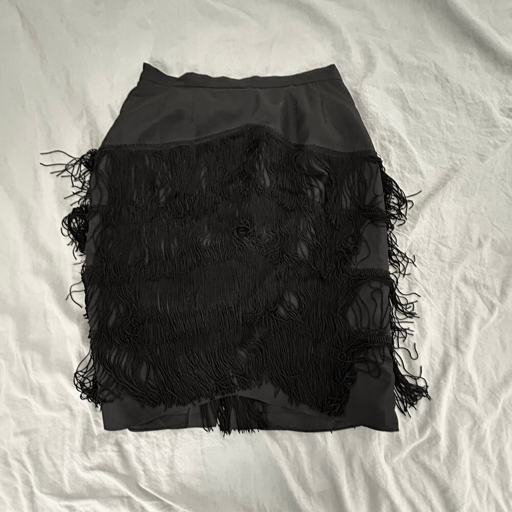 Fringe Skirt, vintage 80s, size 6